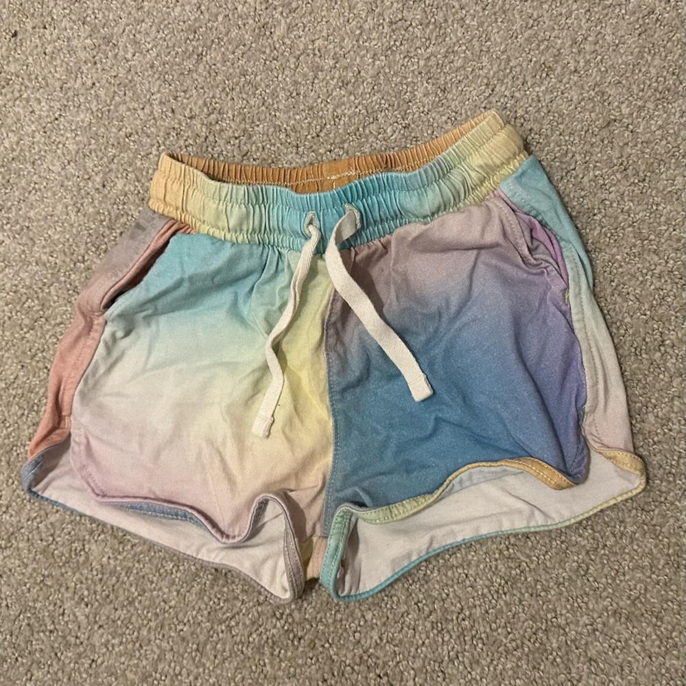 Tea Collection Blue and Pink Athletic Shorts with Elastic Waistband